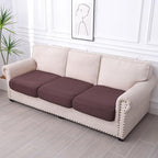hyha Waterproof Couch Cushion Covers for Pets, Non Slip Sofa Seat Cover for Dogs Washable, Soft Thick Stretch Jacquard Fabric, Sofa Slipcovers with Elastic Bottom (3 Pieces, Chocolate)