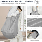 STO STO Laundry Hamper 2 Section, 100L Rolling Laundry Sorter Cart with Removable and Washable Liner Bag, Rolling Clothes Hamper with Metal Handle for Laundry Room and Bedroom, Gray