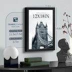 12x18 Poster Frame Set - 3 Pack, Textured Black Solid Wood with HD Tempered Glass, Wall Gallery Picture Photo Frame