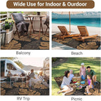 GAOMON Outdoor Patio Rug 9x18 Waterproof Outdoor Plastic Straw Rug Reversible Camping Mat, Foldable Portable RV Picnic Carpet with Bag & 4 Stakes, UV Resistant Outside Carpet for Deck Balcony, Brown