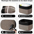 Storage Baskets for Organizing Shelves, Toy Basket for Kid's Room, Woven Cotton Rope Basket for Decor, Organizing Baskets for Bedroom Living Room, 15"x11"x9.5", 3 Packs, Black & Jute