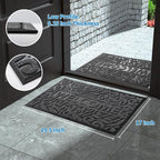 Yimobra Welcome Door Mat Outdoor Indoor, Non Slip Front Doormats, Heavy Duty Rubber Backing, Low-Profile Entrance Mat, Absorbent Resist Dirt, Easy Clean Patio Garage Floor Mats, 29.5 x 17, Grey