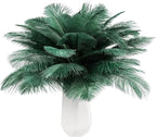 THARAHT Blackish Green Ostrich Feathers 12pcs Natural Bulk 8-10Inch 20cm-25cm for Crafts Wedding Party Centerpieces Mardi Gras Decoration Feather