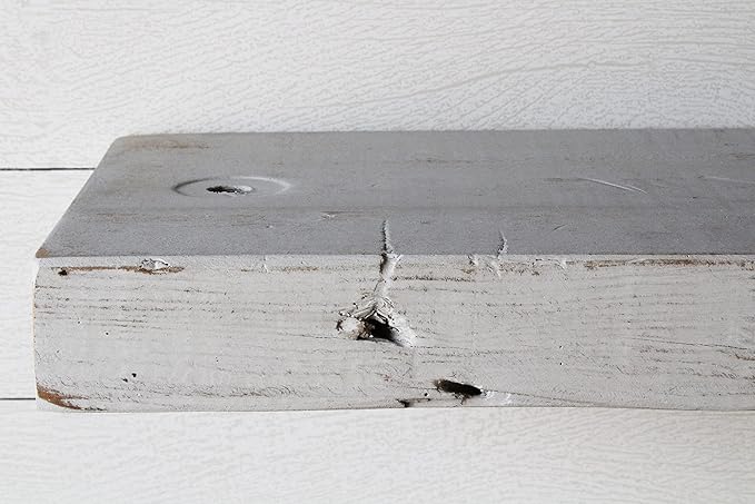 Urban Legacy Reclaimed Barn Joist Deep Floating Shelves | Deep Shelves with Low Profile Shelf Bracket with High Weight Capacity, Set of 2 (36" x 11" x 2.5", Rustic Gray)