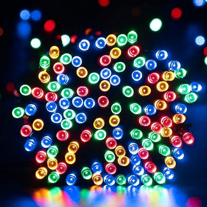 Dazzle Bright Multi-Colored Christmas String Lights, 82ft 1000 LED Waterproof Green Wire Fairy Lights with 8 Modes, Outdoor Lights for Xmas Tree Holiday Wedding Party Christmas Decorations