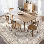 Washable Area Rugs for Living Room -10x12 Neutral Vintage Distressed Floral Farmhouse Boho Large Soft Floor Rug Indoor Non Slip Carpet for Living Room Bedroom Dining Room Office-Brown/Multi