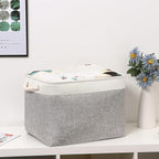 Bidtakay Storage Baskets for Organizing Large Storage Bins for Shelves 2 Pack 16x12 in Fabric Baskets for Blanket Nursery Toy Storage Collapsible Organizer Bins Closet Organizers Storage-Grey&White