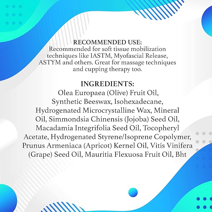 Massage Tools Emollient Balm - Natural Essential Massage Oil - Myofascial Release Tool Massage Cream for Massage Therapy - IASTM Tool Muscle Rub Ultra Strength - Gua Sha Tool Partner for Body (100g)