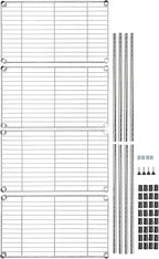 Amazon Basics 4-Shelf Adjustable, Storage Shelving Unit, (200 Pound Loading Capacity per Shelf), Steel Organizer Wire Rack, 13.4"D x 23.2"W x 48"H, Chrome