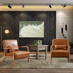 INZOY Mid-Century Modern Accent Chair Set of 2, PU Leather Reading Armchair with Waist Cushion, Upholstered Living Room Chairs for Bedroom Sunroom, Camel Set