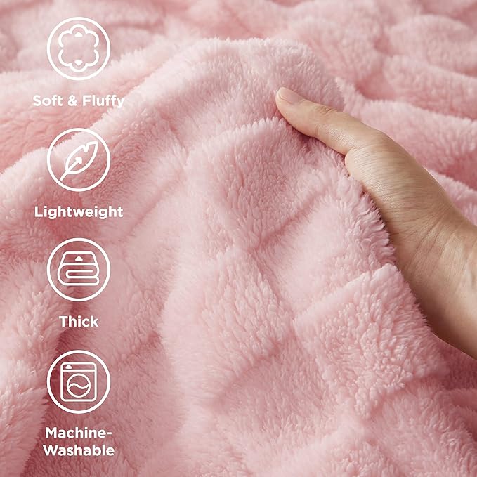 Bedsure GentleSoft King Size Blanket for Bed - Super Soft Cozy Blankets for Women Men Girls, Large Fuzzy Fleece Throw for Bedroom Decor, Blush Pink,108x90 Inches