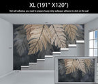 WFBHUA-Vintage Botanical Leaf Wallpaper Mural Dark Plant Leaves Wall Murals Decor for Living Room Bedroom(Not Peel and Stick)