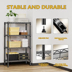 1000 lbs 4 Tier Shelf Metal Storage Shelves Wire Rack Closet Organizers for Garage Kitchen Bathroom Laundry Black 11.8" D x 25.6" W x 45.5" H