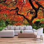 FENDROM Lakeside Red Tree Print Tapestry Nature Old tree Wall Hanging Decorative Psychedelic Scenic Tree Headboard Bedspread Tapestries for Bedroom Living Room Decor