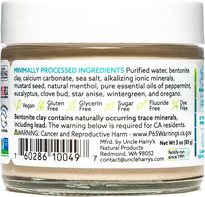 Uncle Harry's Anise Remineralizing Toothpaste | Natural Whitening Tooth Paste Freshens Breath & Promotes Enamel | Vegan Fluoride Free Toothpaste