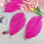 THARAHT Hot Pink Ostrich Feathers 12pcs Natural Bulk 8-10Inch 20cm-25cm for Crafts Wedding Party Centerpieces Easter Gatsbi and Home Decoration Feathers