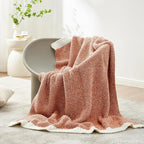 Snuggle Sac Orange Fall Throw Blanket for Couch, Oversized Throw XL Super Soft Warm Blankets Cozy Knit Fuzzy Throws for Sofa, Bed, Living Room, Heather Orange, 50x70 inches