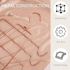 ZEDODIER Tank Top Hanger, 4 Pack Space Saving Bra Hangers, Non-Slip Hanging Sport Bras Holder, Closet Organizers and Storage for Camisoles Tank Tops Bras Ties Swimsuits Strappy Dress, Rose Gold