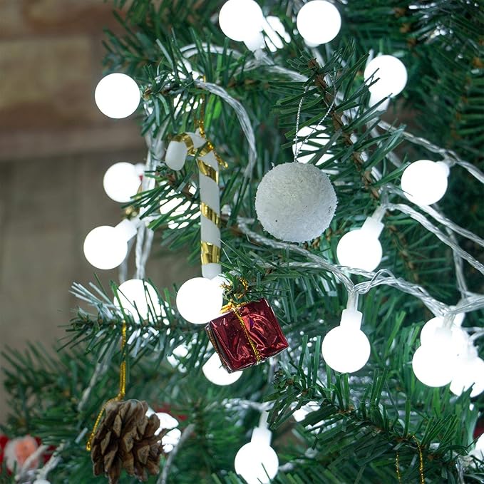 Minetom 33 Feet 100 Led Globe Ball String Lights, Fairy String Lights Plug in with Remote, Waterproof Globe String Lights for Indoor Outdoor Party Wedding Christmas Tree Garden Decoration, Pure White