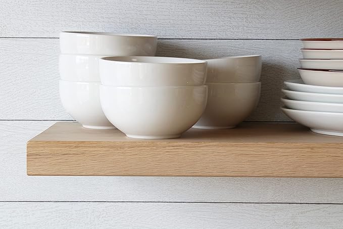 Urban Legacy Unfinished White Oak Deep Floating Shelves | Easy to Install Accent Modern Floating Shelves with Floating Shelf Brackets| Set of 2 (24" x 11" x 2")