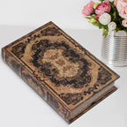 Decorative Storage Box for Home Decor - Vintage Faux Wood Book Box with Magnetic Lock, Hidden Jewelry & Remote Storage, Coffee Table Books Decor, Shelf Decor Accents (M Size, 10.2") -5-05