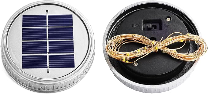 Cooo 9 Pack Solar Lanterns Outdoor Waterproof Upgraded Crystal Glass Solar Mason Jar Lights 30 LED 215% Larger SolarPanel, Anti-Rust Lid Hanging Outdoor Lanterns for Patio Garden Porch