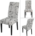 JQinHome Pattern Chair Covers for Dining Room Set of 8, High Stretch Removable Washable Parsons Chair Slipcover for Home Party Hotel Wedding Ceremony (8PCS, Lotus Gray)