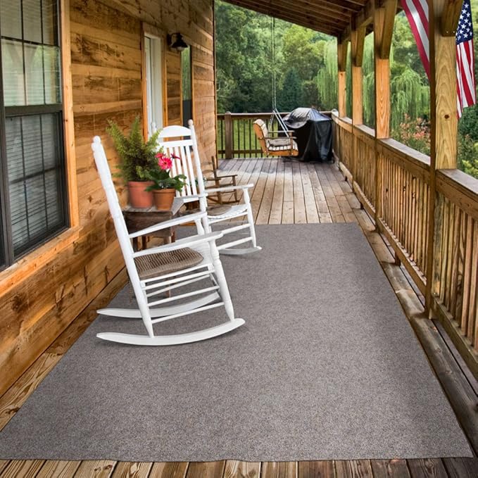 House, Home and More Indoor Outdoor Carpet with Rubber Marine Backing - Brown - 6 Feet x 10 Feet - Durable, UV-Resistant - Adds Color and Comfort to Your Deck, Patio or Other Outdoor Rug Space.