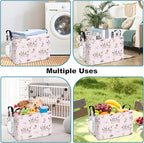 FANKANG Storage Bins, Nursery Hamper Canvas Laundry Basket Foldable with Waterproof PE Coating Large Storage Baskets for Kids Boys and Girls, Office, Bedroom, Clothes,Toys(Rec-Princess Castle