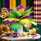 THARAHT Mix Colour Ostrich Feathers 12pcs Natural Bulk 10-12Inch 25cm-30cm for Wedding Party Centerpieces Easter Gatsbi and Home Decoration Feathers