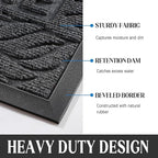 Yimobra Welcome Matt Outdoor 60x36, Waterproof All-Season Front Door Mat, All-Weather Doormat, Sturdy Natural Rubber, Fade Resistant, Low Profile, Easy Clean Patio Porch Entryway Mat, Grey