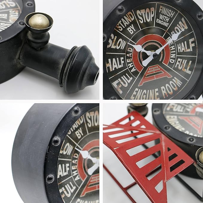 YOUKI Vintage Train Wall Decor,Steampunk Clock,Train Gifts for Men,Man Cave Clock,Wall Art for Office Bedroom