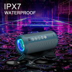 Ortizan Portable Bluetooth Speaker: IPX7 Waterproof, 24W Loud Sound, Deep Bass, Bluetooth 5.3, LED Lights, Wireless Stereo Pairing, 30H Playtime, for Home/Outdoor/Party/Beach, Birthday Gift (Blue)