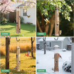MIXXIDEA Metal Tube Bird Feeders for Outdoors - 6 Ports Hanging Feeder Attracts Wild Birds in Your Lawn, Garden, Balcony - Antique Copper - 1 Pack