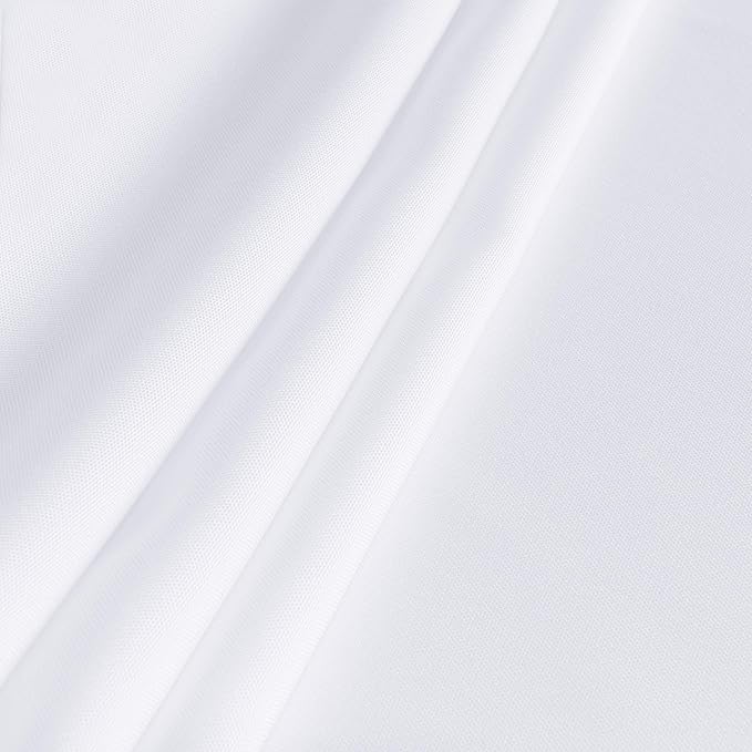 sancua Rectangle Tablecloth - 90 x 132 Inch - Water Resistant Spill Proof Washable Polyester Table Cloth, Decorative Fabric Table Cover for Dining Tables, Buffet Parties and Camping, White