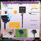 Halloween Lighted Garden Flag for Outside, Led Solar Yard Flag 8 Modes Witch Feet Shape Flag, 12x18 Double Sided Cauldron Eyeball Black Cat Decorations for Home Porch