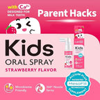 LAB52 Kids Oral Spray, Toddler Toothpaste Helper for Daily Oral Care and Fresh Breath, Children Approved with Fluoride Free for Newborn to Preschoolers, Xylitol (Strawberry & Vanilla)