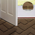 hicorfe Indoor Doormat,Front Back Door Mat Rubber Backing Non Slip Door Mats 47"x71" Absorbent Resist Dirt Entrance Doormat Inside Floor Mats for Entryway Washable Low-Profile(Dark Brown)