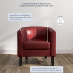 BELLEZE Accent Barrel Chair,Set of 2 Round Chair Club Tub Sofa Corner Chair with Flared Legs and Cozy Soft Padding for Living Room Bedroom Waiting Room - Red