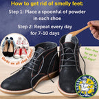 Gran's Remedy Natural Shoe Deodorizer and Foot Odor Eliminator Powder for Men, Women, and Kids, Absorb Sweat and Moisture, Neutralize Smelly Odors, Cooling