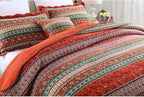NEWLAKE Striped Classical Cotton Patchwork Bedspread Quilt Sets, Twin Size