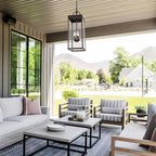 Large Outdoor Pendant Lantern Light Fixture for Front Porch, 24 Inch 3-Light Bronze Exterior Hanging Chandelier with Clear Glass, Outdoor Indoor Pendant Lamp for Patio, Gazebo, RZ008L-H ORB