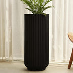 31.5 Inch Tall Roman Column Concrete Planter（14.2Dx31.5H，36 Pounds）,Durable All-Weather Use with Drainage Holes,Large Tall Round Planter for Outdoor Indoor Plants