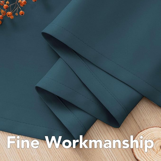 H.VERSAILTEX Premium Blackout Thermal Insulated Room Darkening Curtains for Bedroom/Living Room - Classic Grommet Top (2 Panels, Dark Teal, 52"W x 96"L Inch)