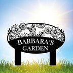 Custom Metal Garden Sign, Flower Sign with Stakes, Personalized Garden Decor for Outside, Garden Family Name Sign, Outdoor Steel Yard Sign, Large Patio Garden Sign Art, Housewarming Gift
