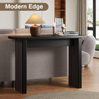 AVZEAR Mid Century Narrow Entryway Console Table, 43.3" Fluted Wood Couch Table Behind Sofa Long and Skinny for Living Room Hallway Entrance Foyer, Black
