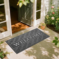 Yimobra Welcome Mat Outdoor Indoor, All-Season Waterproof Front Door Mat Outside Entrance, All-Weather Heavy Duty Non-Slip Doormat, Low Profile Porch Patio Entrance Mats, 47x24, Dark Grey