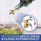 COOK WITH COLOR Glass Olive Oil Bottle Dispenser - 2 Pack- 17oz Oil and Vinegar Cruet - Olive Oil Carafe Decanter for Kitchen