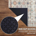 Keen Home Design 9x12 Rug - Machine Washable Area Rug with Non-Slip Backing, Ideal for Living Room, Dining Room, Bedroom - Vintage, Easy Clean, Durable, Low Pile Rug - (9' x 12')