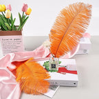 THARAHT Orange Ostrich Feathers 24pcs Natural Bulk 10-12Inch 25cm-30cm for Crafts Wedding Party Centerpieces Halloween and Home Decoration Feathers
